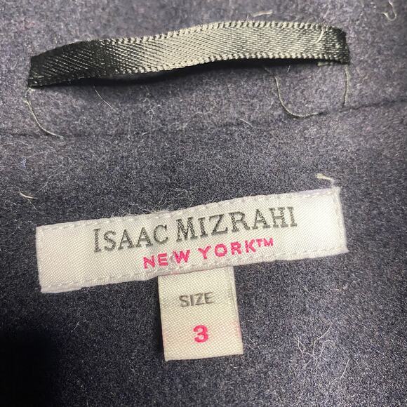 Isaac Mizrahi Single Breasted Wool Overcoat in Navy - Picture 4 of 9